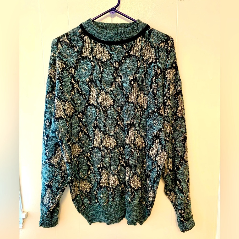 COPY - Vintage Collezione Perte Colore Italy Mens Sweater Wool Blend Teal Black…